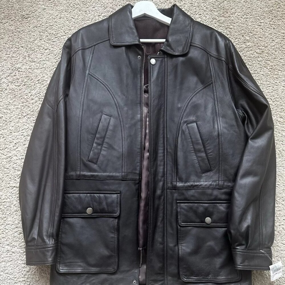 Intuition Paris Leather Jacket Removable Liner - Men's Size 50 IT/40US MSRP $800